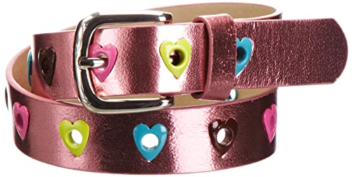 Playshoes Unisex dziecięcy pasek PU serduszko różowy, 18 - różowy, 65