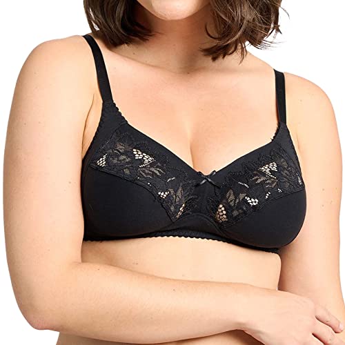 Sans Complexe Damski biustonosz Coton D'arum-Soutien Gorge Classique Sans Armature bez fiszbin, Czarny, 100D
