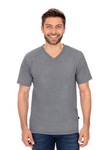 Trigema T-shirt męski, szary (Steingrau-Melange 246), 3XL