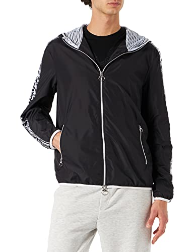 Armani Exchange Męska kurtka z logo Wind Breaker, Czarny (czarny 1200), S