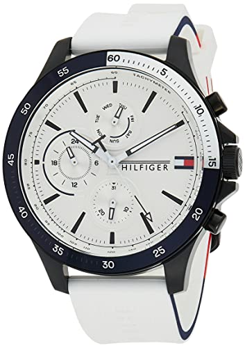 Tommy Hilfiger 1791723 Zegarek na Rękę, Ø 46 mm, Biały/Czarny