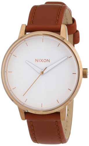Nixon Zegarki damskie okrągłe analogowe kwarcowe skóra 32002928, biały, One Size, Pasek