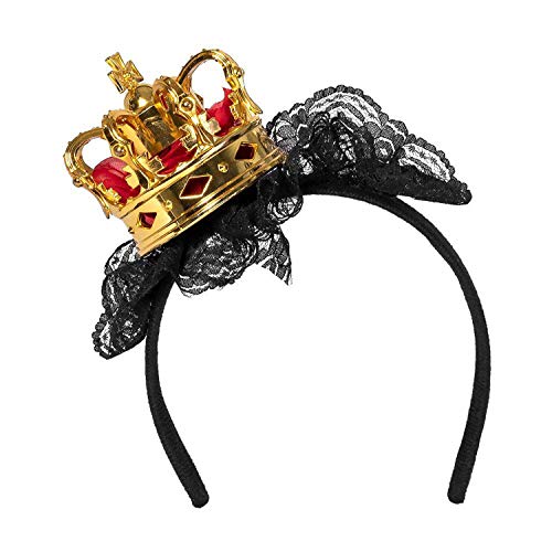 Boland 64559 - Tiara Königin, opaska do włosów ze złotą koroną, dla dzieci, karnawał, ostatki, Halloween, impreza tematyczna, teatr, scena