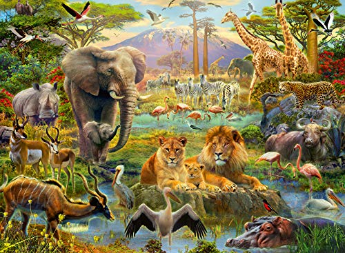 Ravensburger 12891 Zwierzęta Savanna 200 układanka puzzle z bardzo dużymi elementami dla dzieci w wieku od 8 lat