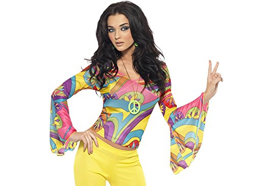 Smiffys Smiffys, Damski kostium Groovy Babe 70, górna część i spodnie na bicie, rozmiar: S, numer 30445S