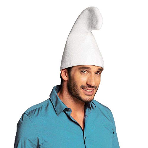 Boland 01354 - czapka krasnoludkowa, z filcu, biała, unisex, kapelusz, czapka, bajka, gnom, kostium, karnawał, impreza tematyczna
