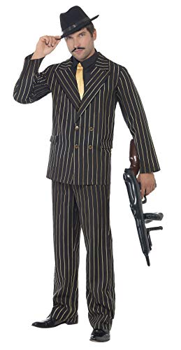 Smiffys, Męski kostium Gangster Boss, marynarka, spodnie, koszula i krawat, rozmiar: L. 22414
