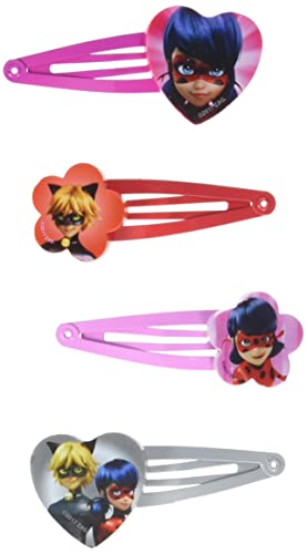 Joy Toy 65981 figurki and charactere Miraculous spinki do włosów-4 motywy-na backercard 5 x 1 x 15 cm, Girls