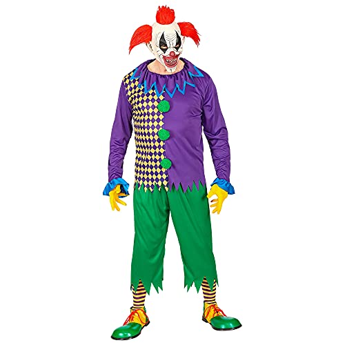 W WIDMANN MILANO Party Fashion - Kostium złego Jokera, top, spodnie, pończochy, klaun z horroru, Halloween