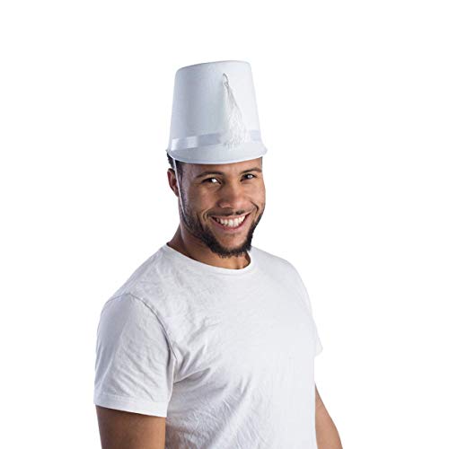Dress Up America Dress Up America Czapka z białą opaską marchingową dla dorosłych 921-Wht-adults