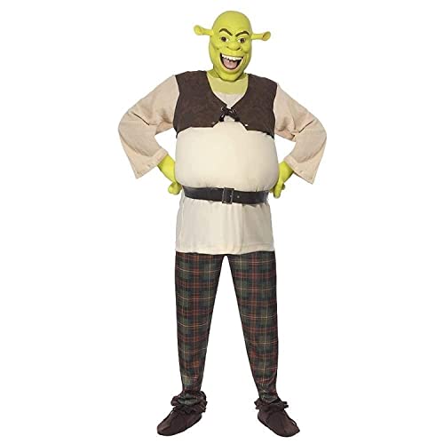 Smiffys Męski kostium Shreka, wyściełany top, spodnie i maska, shrek, kolor: wielokolorowy, rozmiar: M, 38357