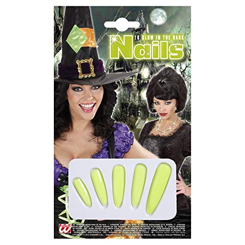 WIDMANN Damskie świecące w ciemności paznokcie czarownicy akcesoria na Halloween fantazyjna sukienka 7890N