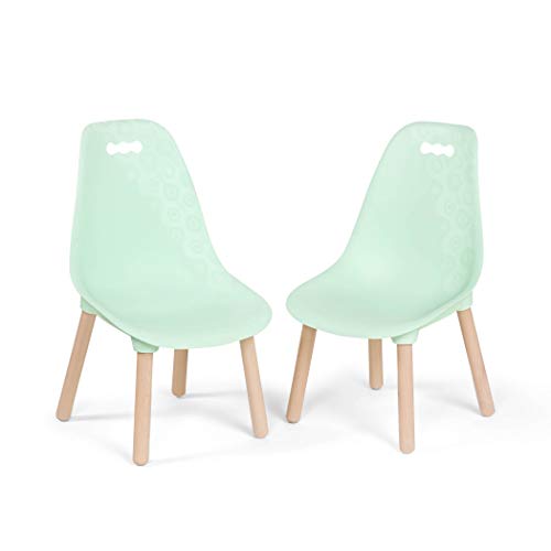 B. spaces by Battat – Kid Century Modern: Chair Set – stabilne krzesła dziecięce w kolorze miętowo-zielonym (2 krzesła), tworzywo sztuczne, miętowy, rozmiar dziecięcy