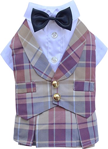 Doggydolly Doggy Dolly D374 Hundeeinteiler Mit Rock Und Weste, Rot Kariert, Größe  : X