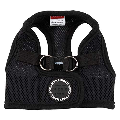 Puppia Paha-Ah305 Hundegeschirr Soft Weste, M, Schwarz
