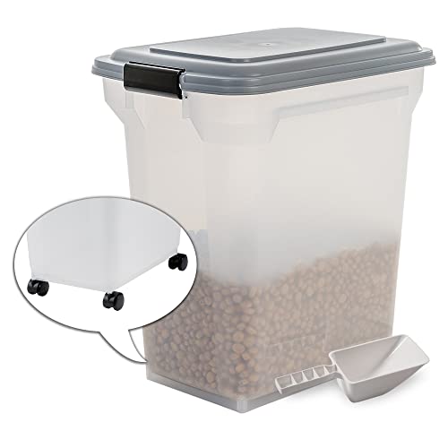 Iris Luftdichte Pet Futtertonne, Futtercontainer, Futterbehälter, 45 Liter / 15 Kg, Grau