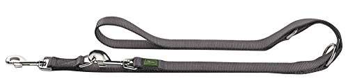 Hunter 47536 Verstellbare Führleine 15/200_Nylon, Grau