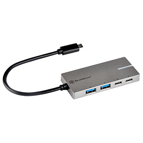 Silverstone SST-EP09C HUB USB 3.1 Type-C Gen 1 do 2x USB Type-A i 2x USB Type-C niezależne zasilanie dioda LED 40169