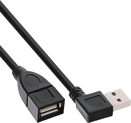 InLine Kabel USB Kątowy USB A/A 2m Czarny 34618R