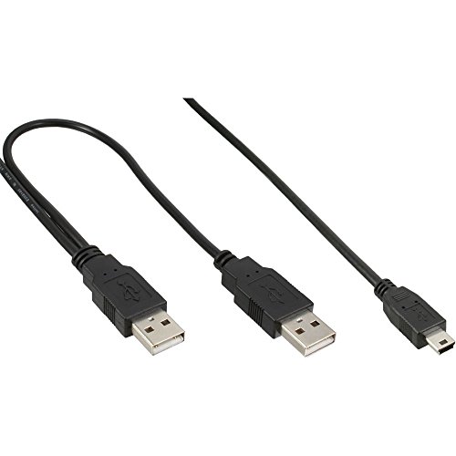 InLine Kabel USB 2x USB A/Mini USB 5pin 1m Czarny 33107X