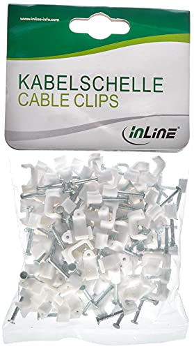 InLine Organizer Zacisk na kable 10mm - biały - 100 szt. - 44021