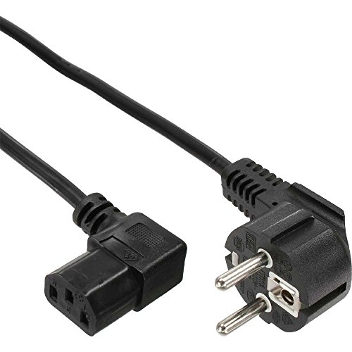 InLine Kabel zasilający Kabel Zasilający Typ F German kątowy C13 prawy kątowy czarny 3m 16752A
