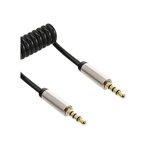 InLine Slim spiralny wtyczka jack 3,5 MM na wtyk, 4-biegunowy, Stereo Audio, czarny 2 99272