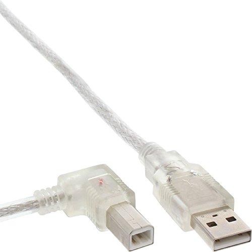 InLine Kabel USB USB-B 0.5m kątowy Przeźroczysty 34517L