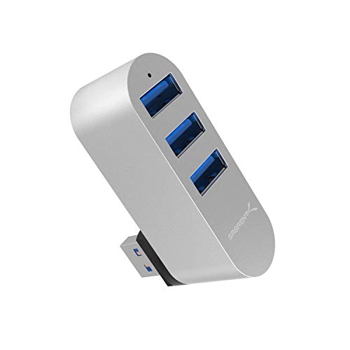 Sabrent Premium 3-Port-Aluminium-Mini-USB-3.0 drehbaren Hub [90°/180°Grad drehbar] (HB-R3MC)