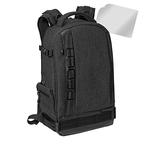 PEDEA Torba na lustrzankę cyfrową Fashion z folią ochronną na wyświetlacz (plecak, czarny)