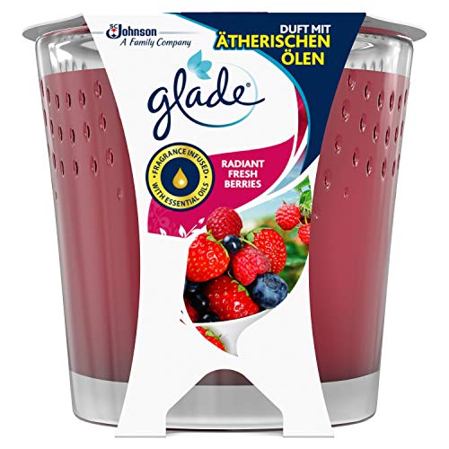 Glade (Brise) świeca zapachowa w szkle, Radiant Fresh Berries, czas palenia do 30 godzin, 1 opakowanie (1 x 129 g)