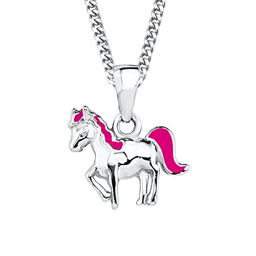 Prinzessin Lillifee łańcuszek dla dzieci z emaliowany wisiorek Koń srebro 925 rodowane emalia 38 cm  2018177 2018177