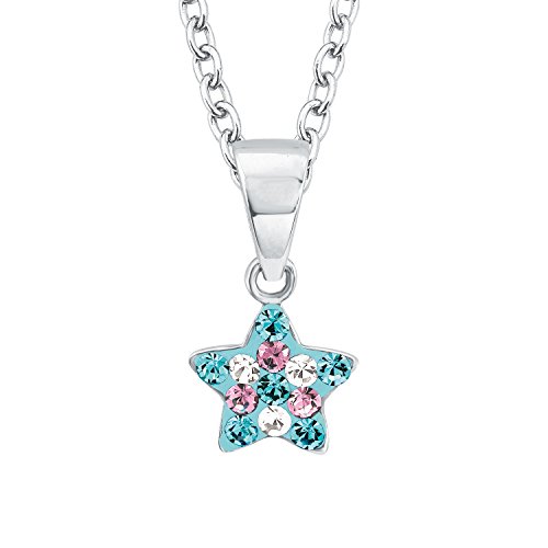 Prinzessin Lillifee łańcuszek dla dzieci z zawieszką w kształcie gwiazdy srebro 925 rodowane wielokolorowa kryształ 38 cm  2013183 2013183