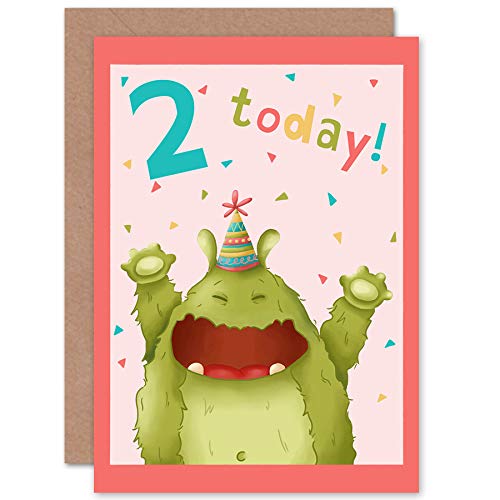 Wee Blue Coo Wee Wild Monsters Birthday Rae 2 Dziś uszczelniona kartka okolicznościowa plus koperta pusta wewnątrz
