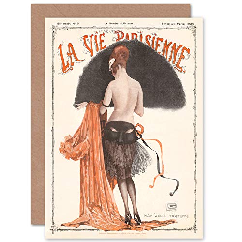 Artery8 Artery8 La Vie Parisienne Mademoiselle Tartuffe okładka magazynu uszczelniona kartka z życzeniami plus koperta pusta wewnątrz
