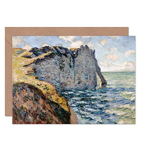 Claude Monet The Cliff Of Aval Etretat kartka okolicznościowa z życzeniami plus koperta pusta wewnątrz