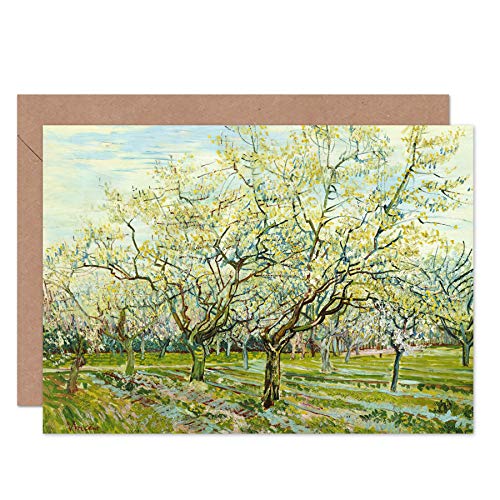 Vincent Van Gogh Biały Sad Karta okolicznościowa z życzeniami plus koperta pusta wewnątrz