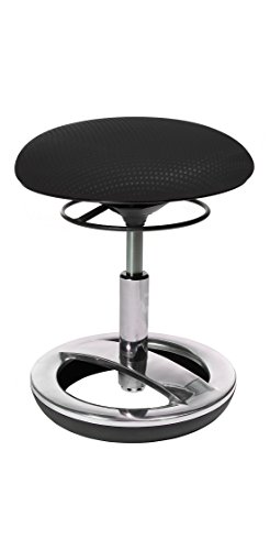 Topstar Sitness Bobby, taboret do siedzenia dla dzieci, niska wysokość siedziska: 38 – 46 cm, okrągły pierścień podstawy polerowany, obicie materiałowe, kolor czarny