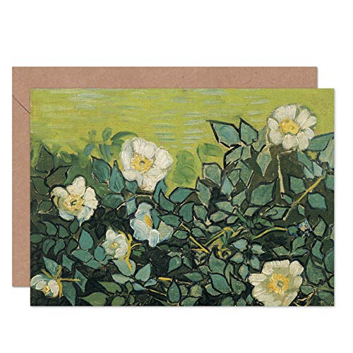 Vincent Van Gogh dzikie róże kartka z życzeniami artystyczna plus koperta pusta w środku
