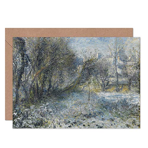 Renoir pokryty śniegiem krajobraz kartka z życzeniami Fine Art Plus koperta pusta wewnątrz