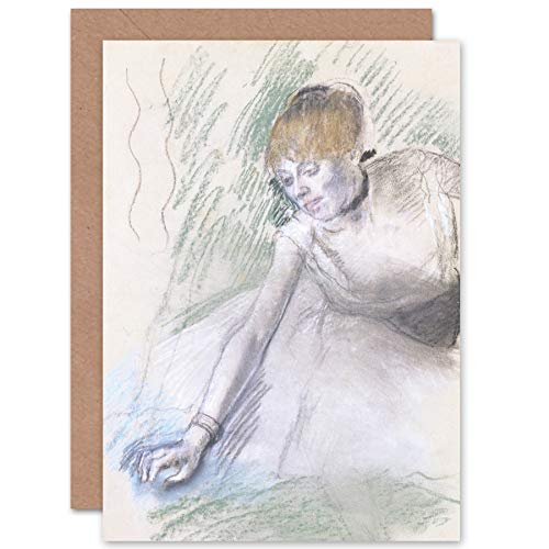 Edgar Degas tancerz rysunek dzieło sztuki kartka okolicznościowa plus koperta pusta wewnątrz