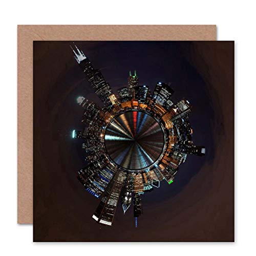 Wee Blue Coo Wee Blue Coo Kartka okolicznościowa 'Little World' panorama nocna lampka prezent