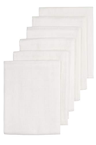 Meyco 452100 6 sztuk pieluch materiałowych pieluchy z tkaniny pieluchy muślinowe chusteczki 70 x 70 cm 100% bawełna białe
