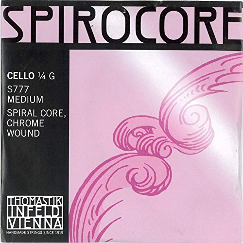 Thomastik Einzelsaite für Cello 1/4 Spirocore - G-Saite Spiralseilkern, Chrom umsponnen, mittel