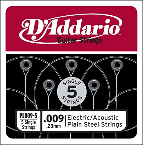 D'Addario Plain Steel struny do gitary elektrycznej/akustycznej, zestaw 5 szt.