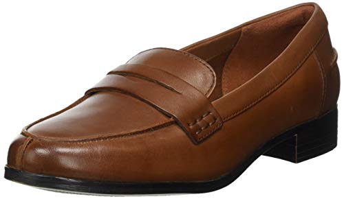 Clarks Damskie kapcie Hamble Loafer, Braun Tan Leather, 40 EU