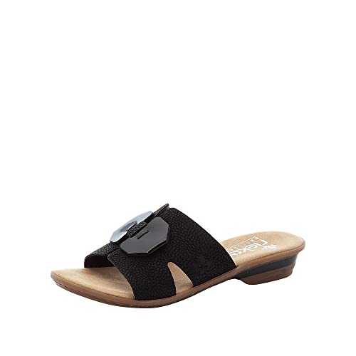 Rieker klapki damskie 63481, Black Black 63481 00, 38 EU