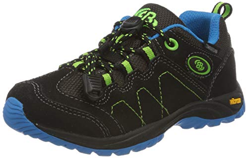Brütting Bergen Low Półbuty trekkingowe i turystyczne Chłopcy, antracytowy/ niebieski/ cytrynowy, 32 EU