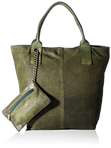 Think! Damska skórzana torebka_3-000383 Shopper, rozmiar uniwersalny, zielony - 7000 oliwkowy - jeden rozmiar