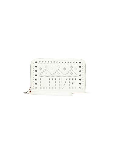 Desigual Damski portfel Mone_Azabache Mini Zip, biały (Blanco), 2x9x15 cm (B x H x T)
